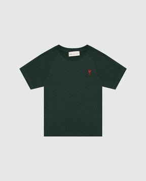 Ami Paris Children's green T-shirt with emblem KTS354726