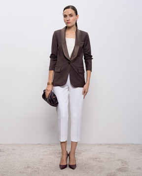 Peserico Brown wool jacket with monil chain E019895815A