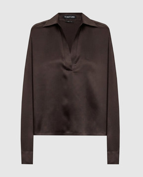 Tom Ford Brown silk blouse TS2144FAX1720