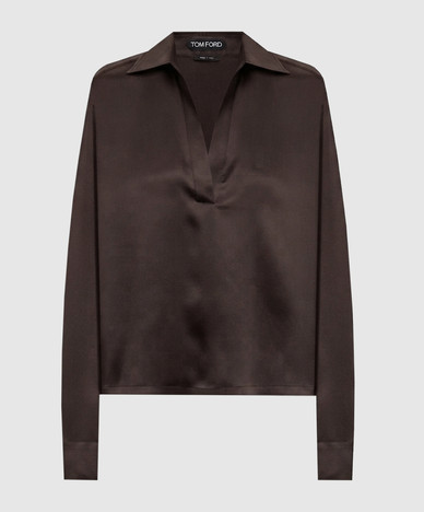 Brown silk blouse