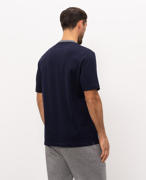 Brunello Cucinelli Blue T-shirt with embroidery M0B131002G