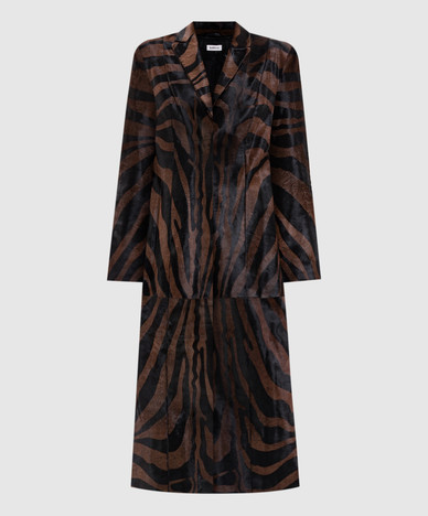 Rilo brown printed leather coat