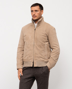 Pini Parma Beige suede jacket BMBSHEATAU