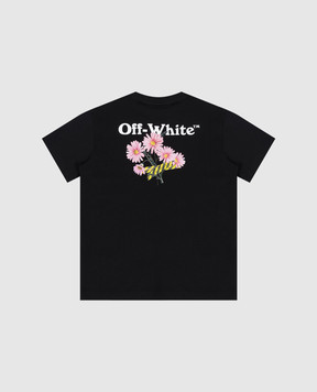 Off-White Children's black Daisy T-shirt 44GAA001S26J004