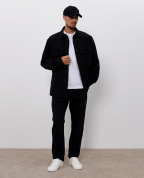 Balmain Black pants with logo patch HH1MI115DG13