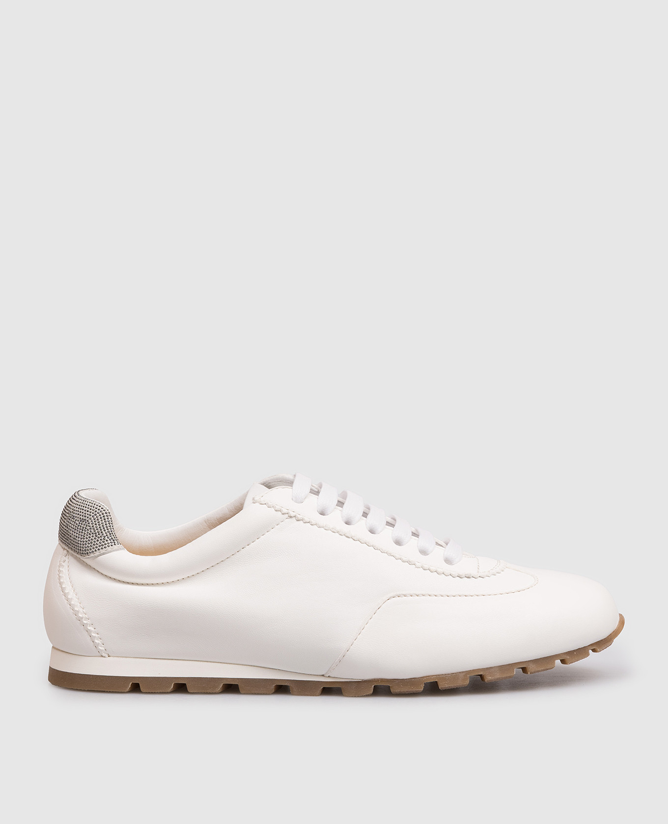 

White leather sneakers with a monil chain Doucal's