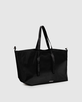 Off-White Black Diag Spray Print Tote Bag OWMNA05F26FB01