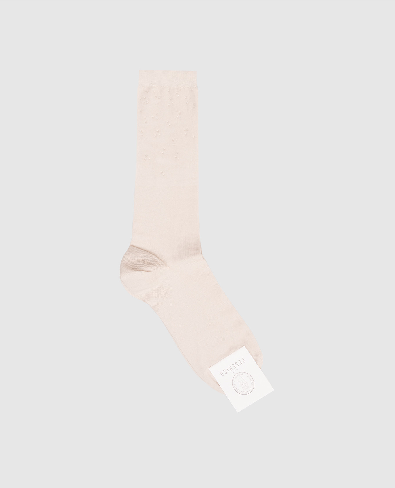 

Beige socks with crystals Peserico