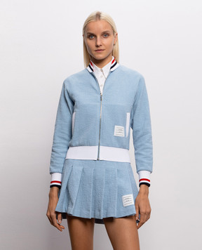 Thom Browne Blue sports jacket with logo patch FJT436AJ0194