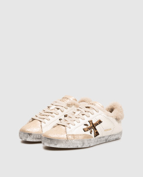 Premiata Steven white leather sneakers with fur STEVEND7606M