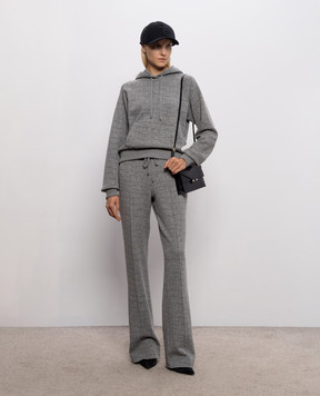 Tom Ford Grey cashmere hoodie with woven pattern FLJ071JEX200