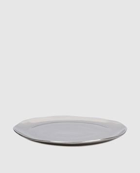 Bitossi Home Silver porcelain serving plate FTB00901