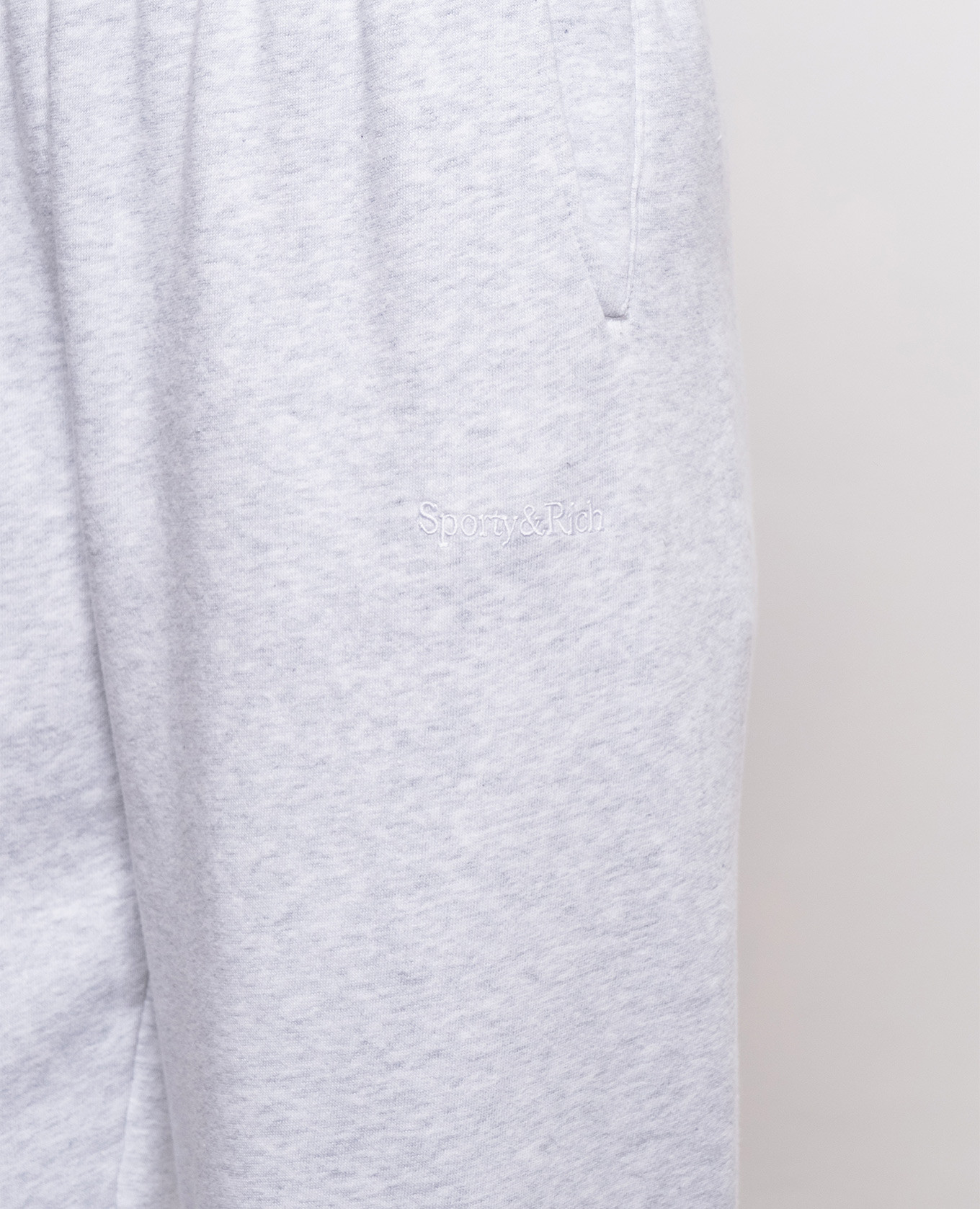 Grey melange insulated joggers with logo embroidery Sporty & Rich 5
