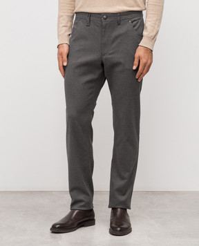 Florentino Grey pants with logo patch 225554520706