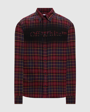 Off-White Burgundy checkered shirt 44MGE04MF5F003