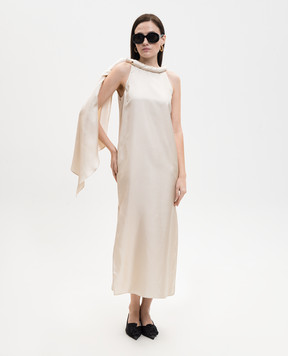 Loulou de Saison Beige SUSAN silk dress SUSAN