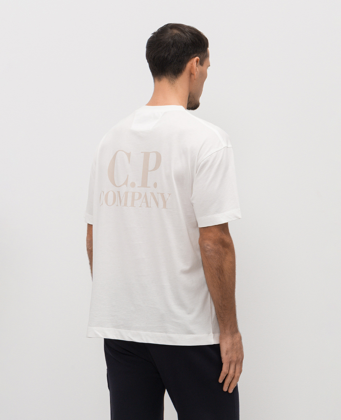 

White T-shirt with logo C.P. Company