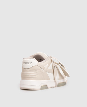 Off-White Out Of Office beige leather sneakers with logo OWIA259C99LEA006