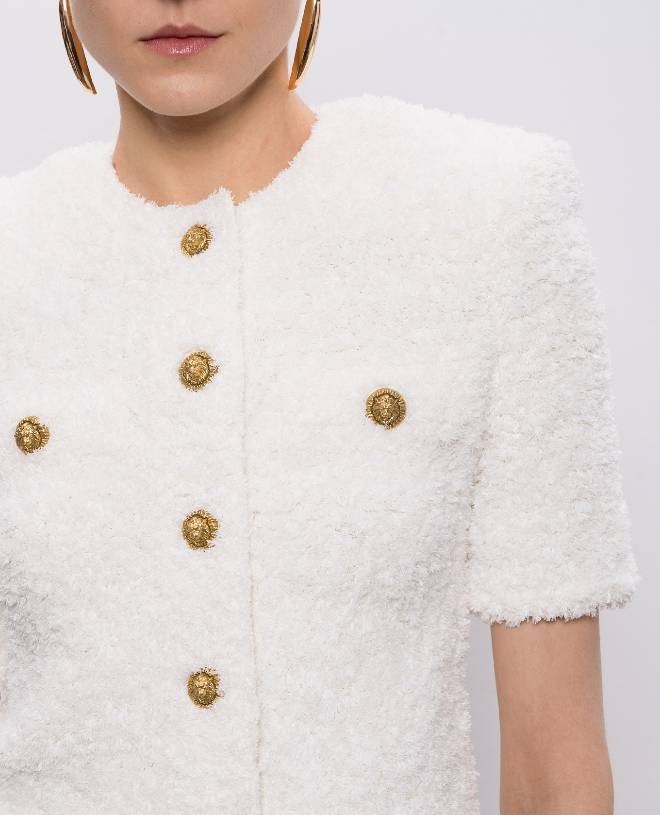 

White tweed cardigan Balmain