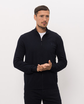 Trussardi Blue cardigan with embroidered emblem M0188000085NMK603K01