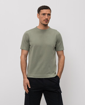 Woolrich Khaki T-shirt with logo patch CFWOKN0355MRUF0787