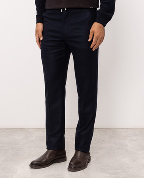 Enrico Mandelli Blue wool and cashmere pants GYMP015804