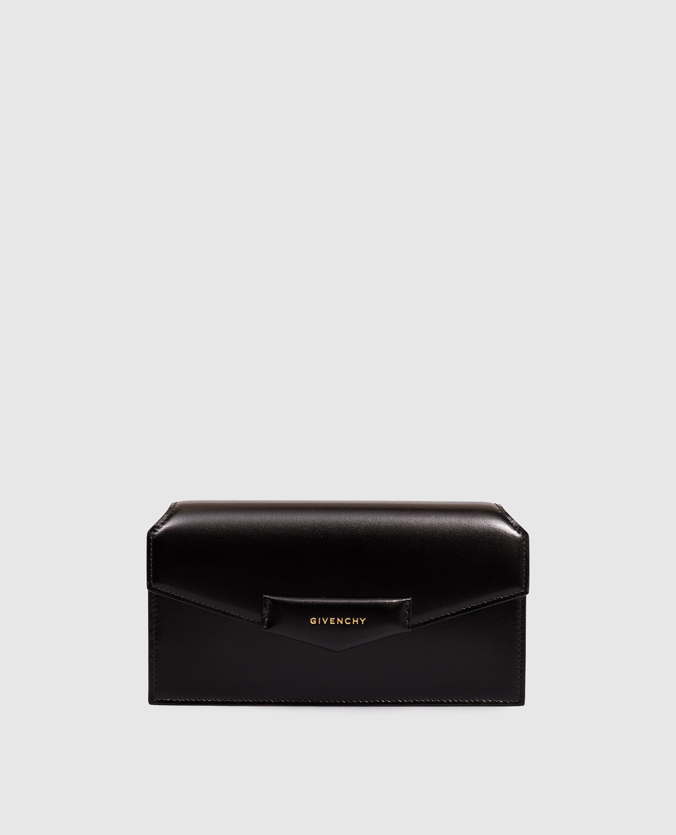 Black leather clutch Antigona