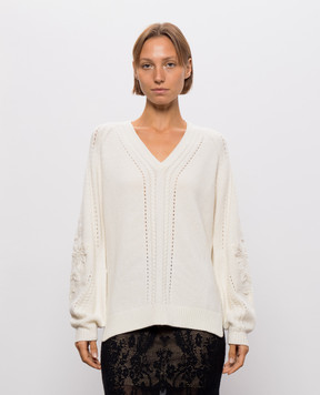 Twinset Ivory wool pullover 262TT3182