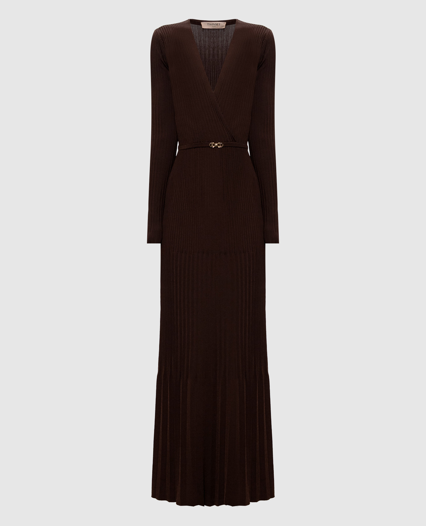 Brown dress with pleating