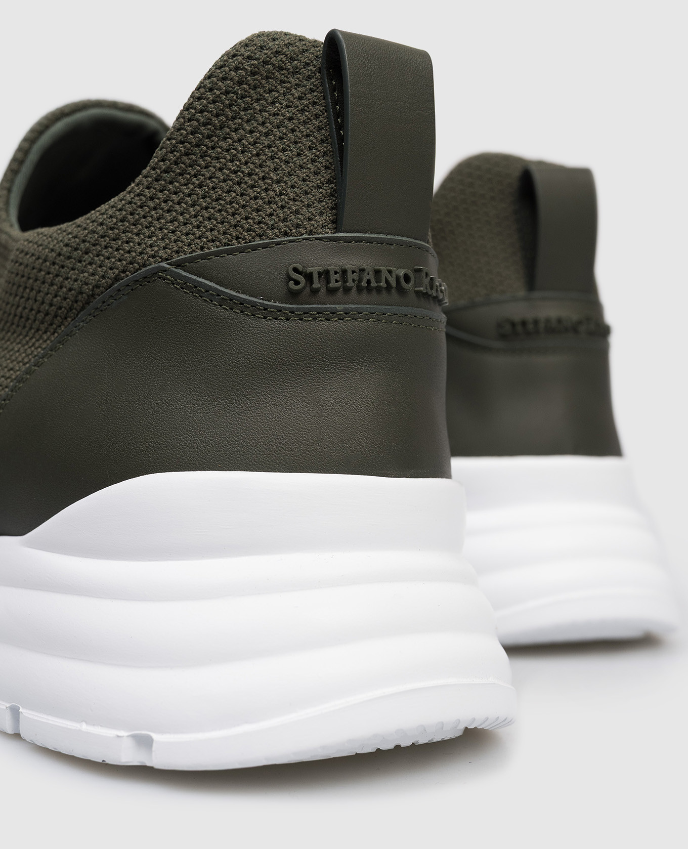 

Green combination sneakers with monogram logo Stefano Ricci