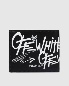 Off-White Black leather wallet with logo print OMNC094S26LEA004