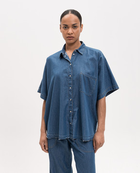 Momoni Blue shirt LILA MOSH01018MO