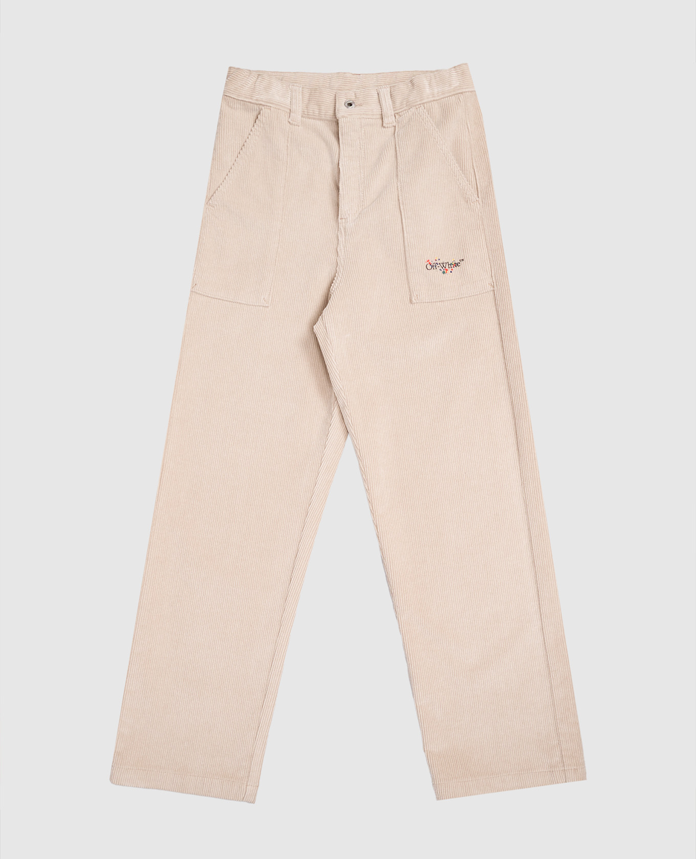 

Children's beige corduroy pants with logo Off-White