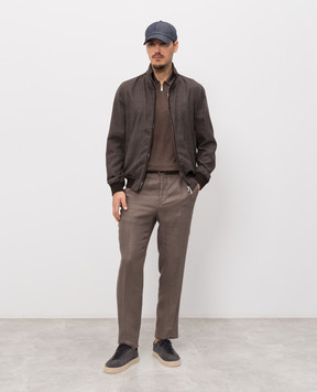 Enrico Mandelli Brown jacket made of wool, silk and linen 3T501A6020