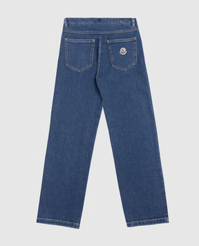 Moncler ENFANT Kids' blue jeans with logo patch L19542A00001598A1