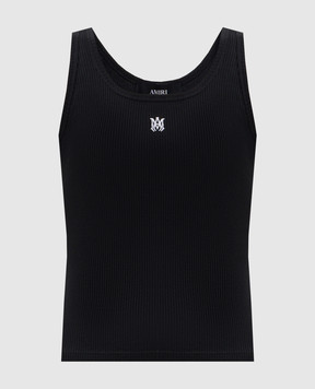 AMIRI Black T-shirt with contrast embroidery AW5JR002