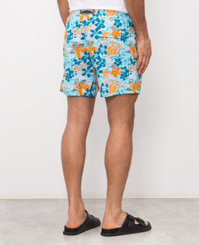 Vilebrequin Jungle Turtles Blue Swim Shorts MOOEB120