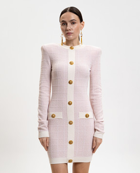 Balmain Pink tweed mini dress GF1R8920KJ48