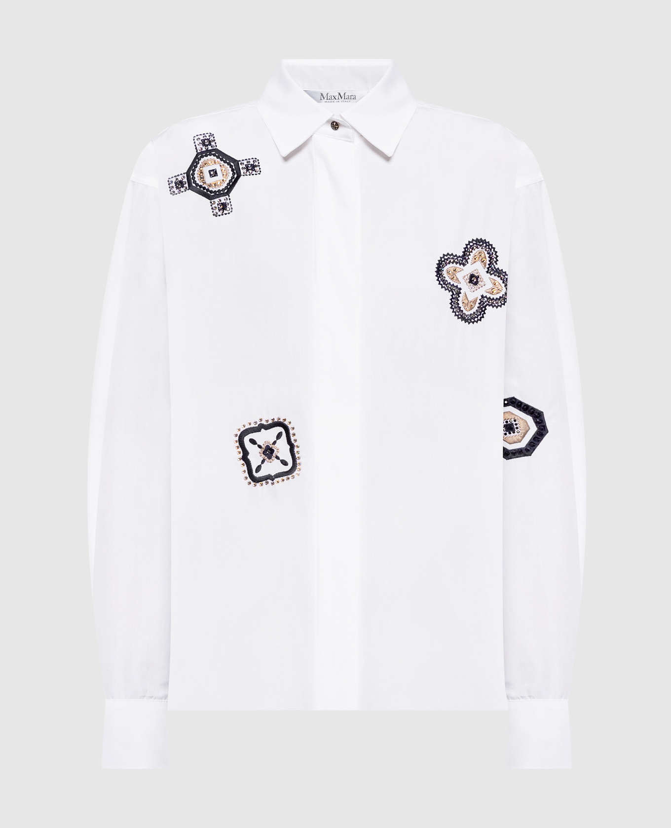 

White SHOCK shirt with crystals Max Mara