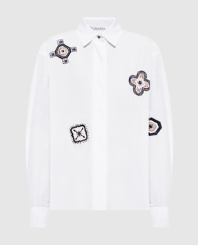 Max Mara White SHOCK shirt with crystals MXMSHOCK