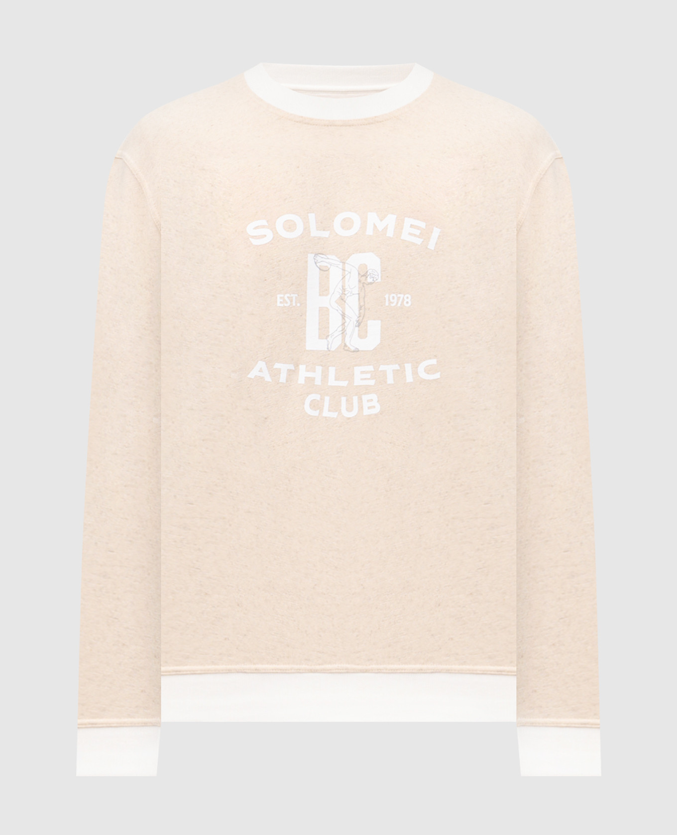 Beige melange sweatshirt with print