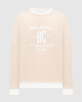 Brunello Cucinelli Beige melange sweatshirt with print MR8313380G
