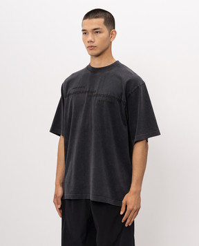 Alexander Wang Black T-shirt with textured logo print UCC3261926m