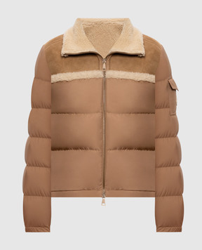 Moncler Brown Aurore combination down jacket L20931A00027N0377