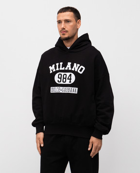 Dolce&Gabbana Black hoodie with logo print G9BJGTG7PLP