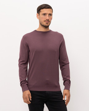 Stefano Ricci Burgundy wool jumper with logo monogram K303025G01F26345