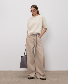 Brunello Cucinelli Beige checked jeans MP95PP4059