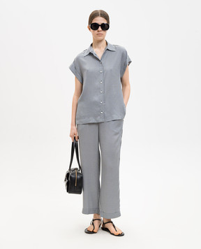 Peserico White pants with logo print M0430108186