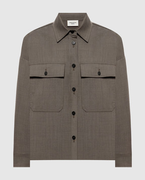 Max Mara Weekend Brown RADURA shirt with wool WKDRADURA