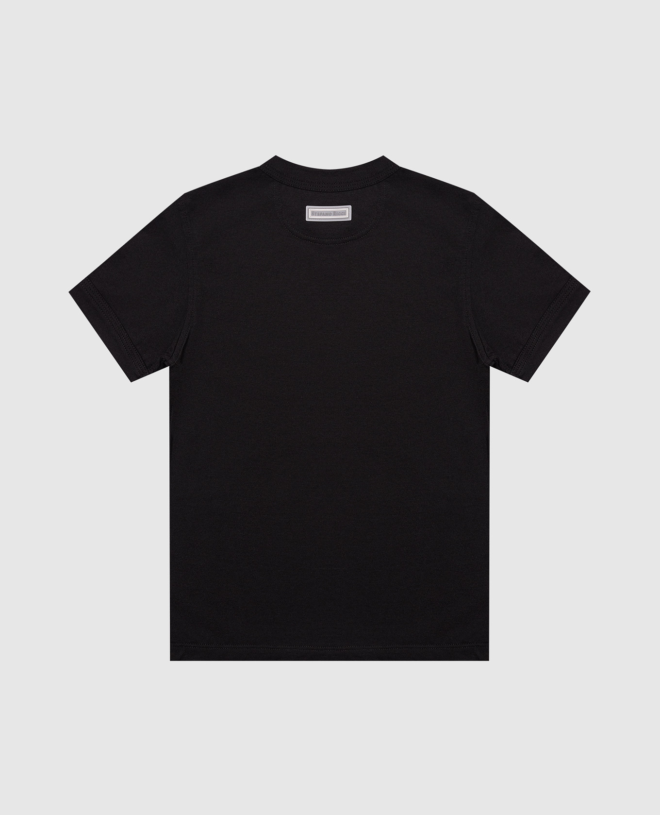 

Children's black T-shirt with logo patch Stefano Ricci